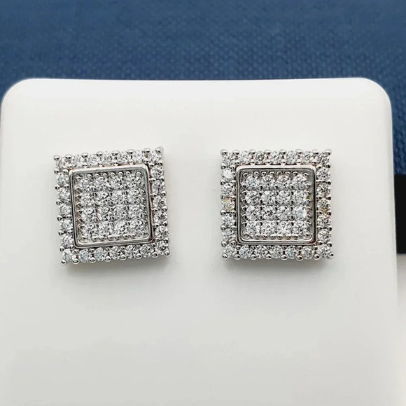 "925 Sterling Silver Plated CZ Earrings, EVBRS441 - Picture 1 of 10